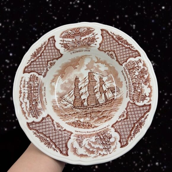 Fair Winds Alfred Meakin Staffordshire England Ceramic Bowl 2 pcs Set Grand Turk - Picture 7 of 12